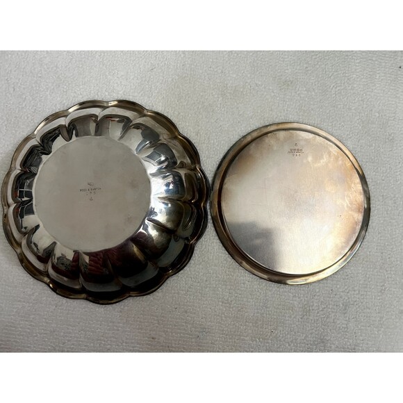 2Pcs/pack Vintage Reed and Barton Silver Plated Bowl 175 Plate 980 - Picture 2 of 6